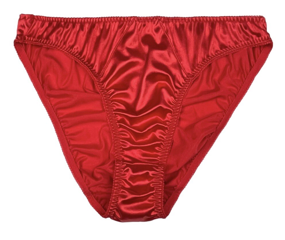Retro Satin Panty Red M