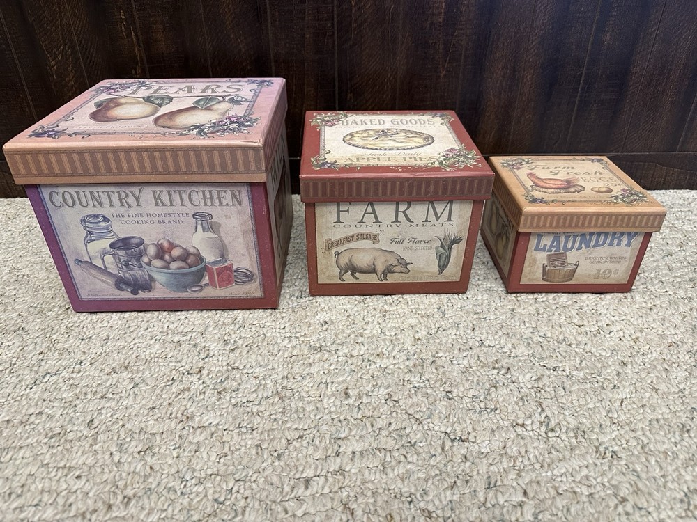 Farmhouse Nesting Storage Boxes