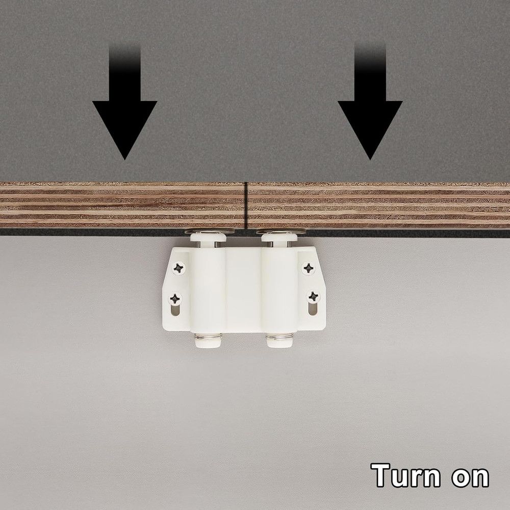 Magnetic Touch Latch, 2 Pack Cabinet Push Open Double Magnetic (2, White)