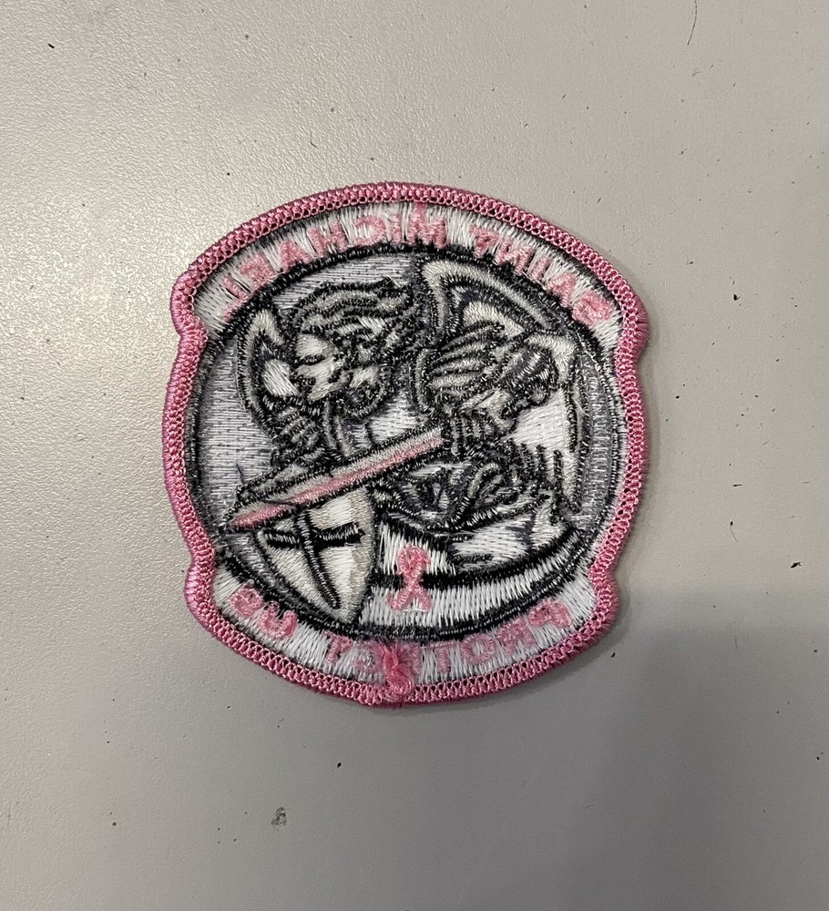 Saint Michael Protect Us Patch Pink Ribbon