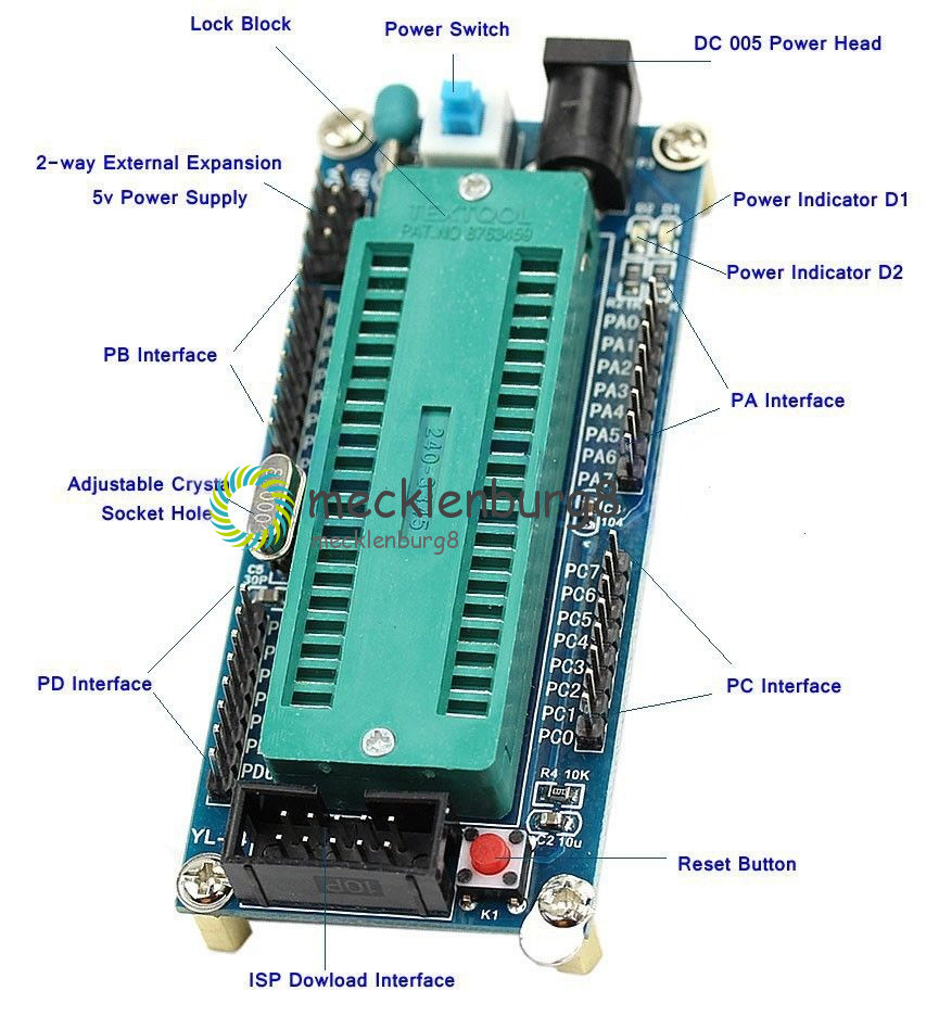 ATMEGA16 Minimum System AVR Board ATmega32 + USB ISP USBasp Programmer For ATMEL