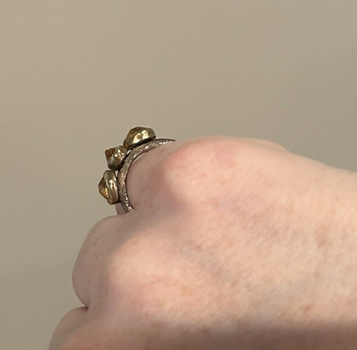 Yellow Citrine 3 Stone Ring