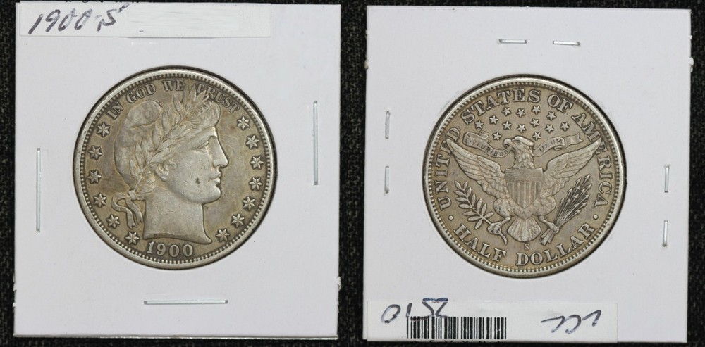1900-S Barber Half Dollar XF+ 5VXN