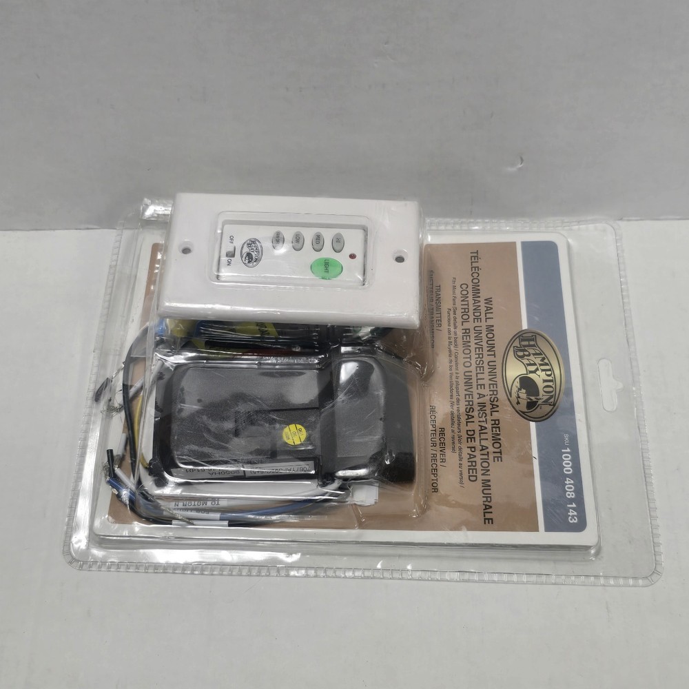 Hampton Bay 1000408143 Black White Wall Mount Universal Remote Control