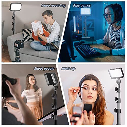 UBeesize LED Video Light Kit, 2Pcs Dimmable Continuous Assorted Styles
