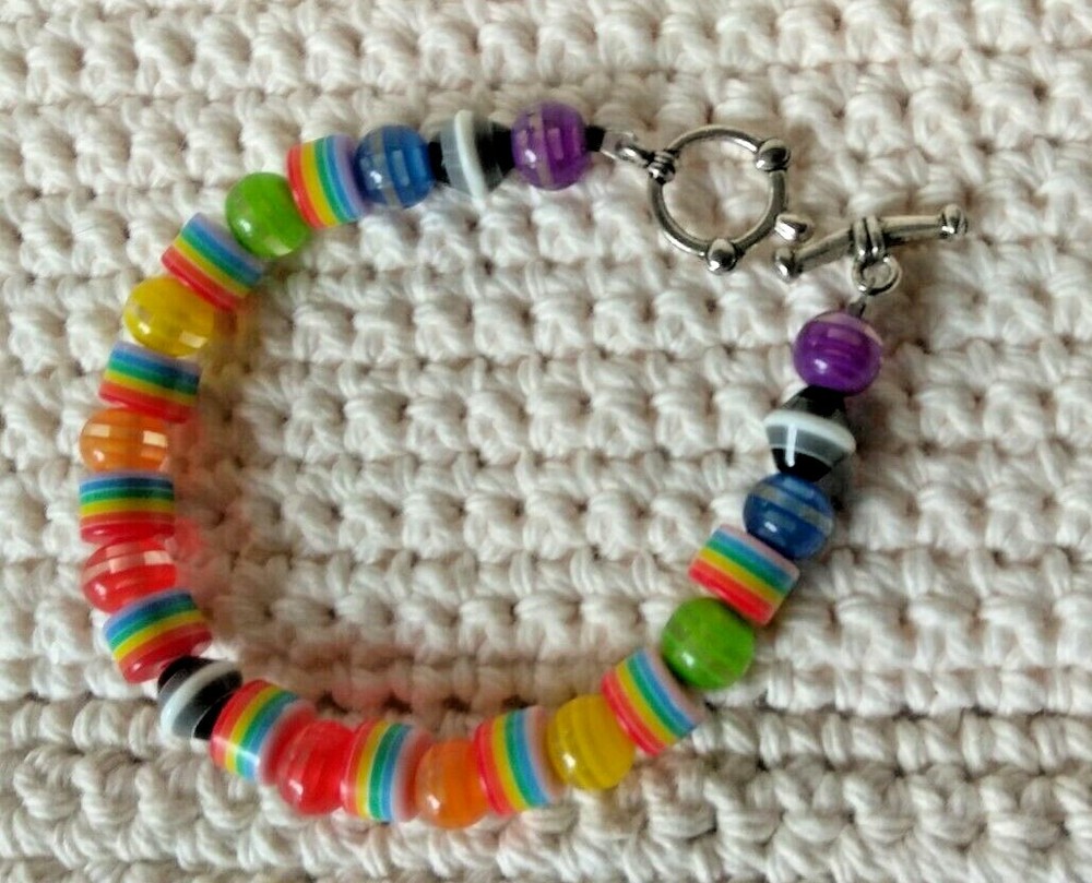 Bracelet / Rainbow Beaded Bracelet