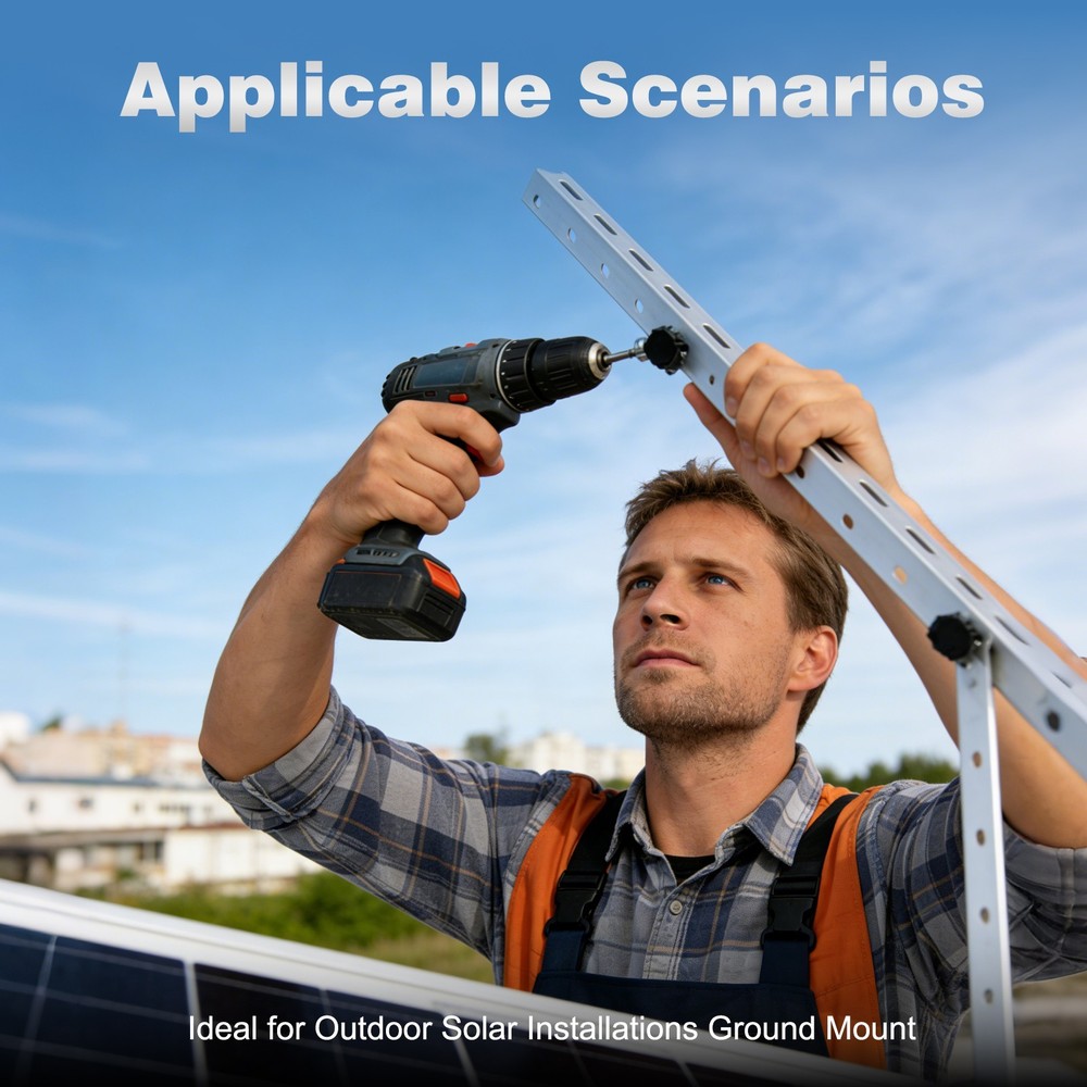 45in Adjustable Solar Panel Mounting Brackets Kit System for 8 Solar Panels