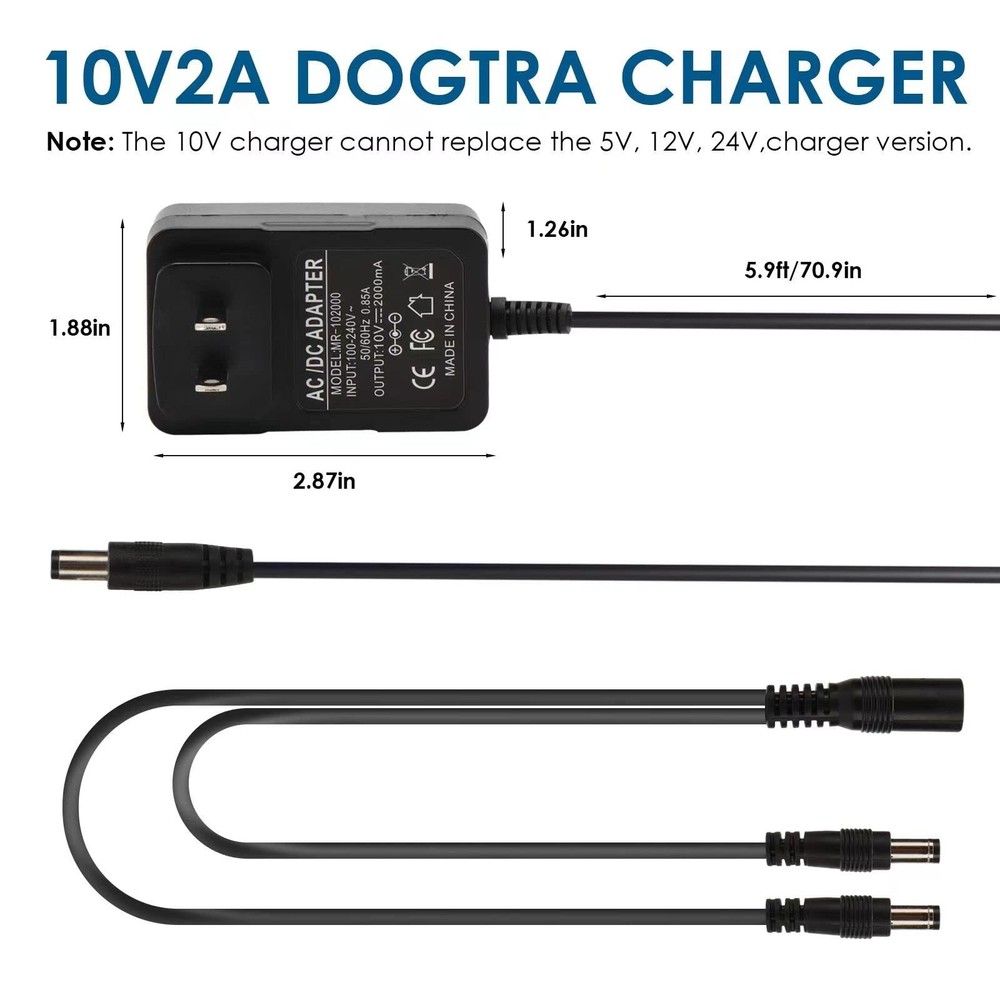 for Dogtra Charger Replacement use with Several Models, black