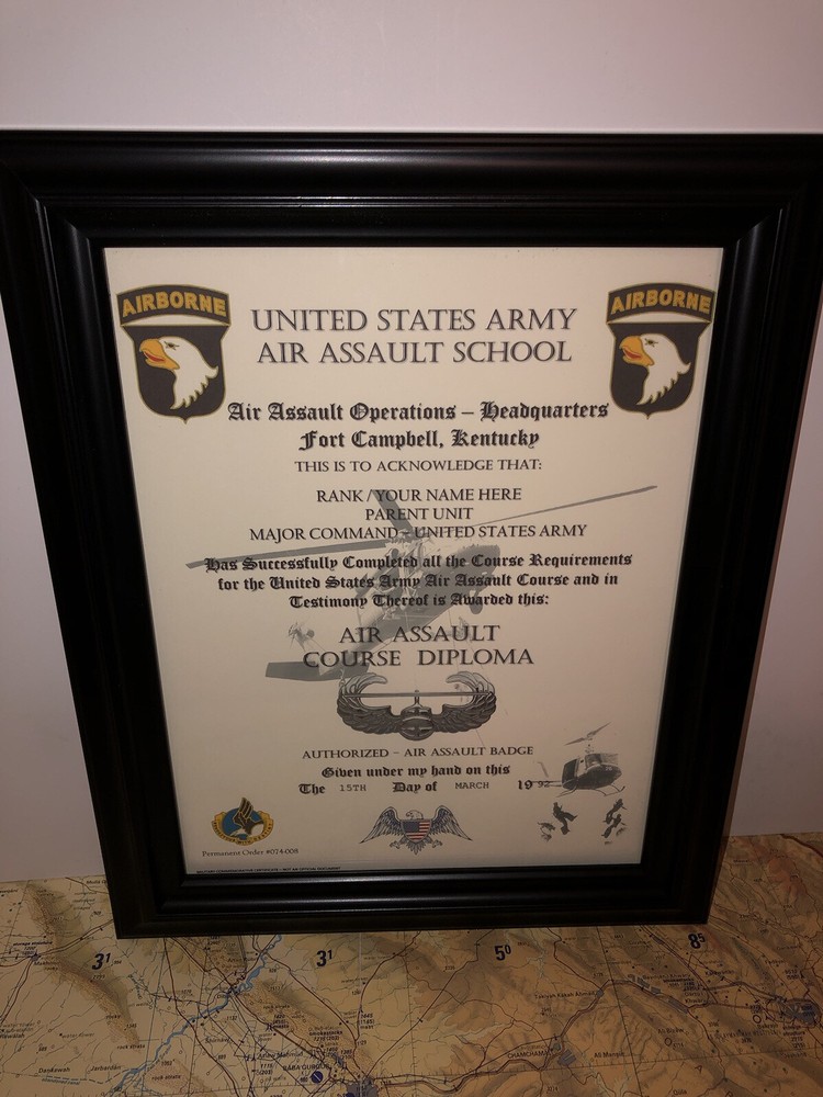 AIR ASSAULT COURSE DIPLOMA (COMMEMORATIVE CERTIFICATE)