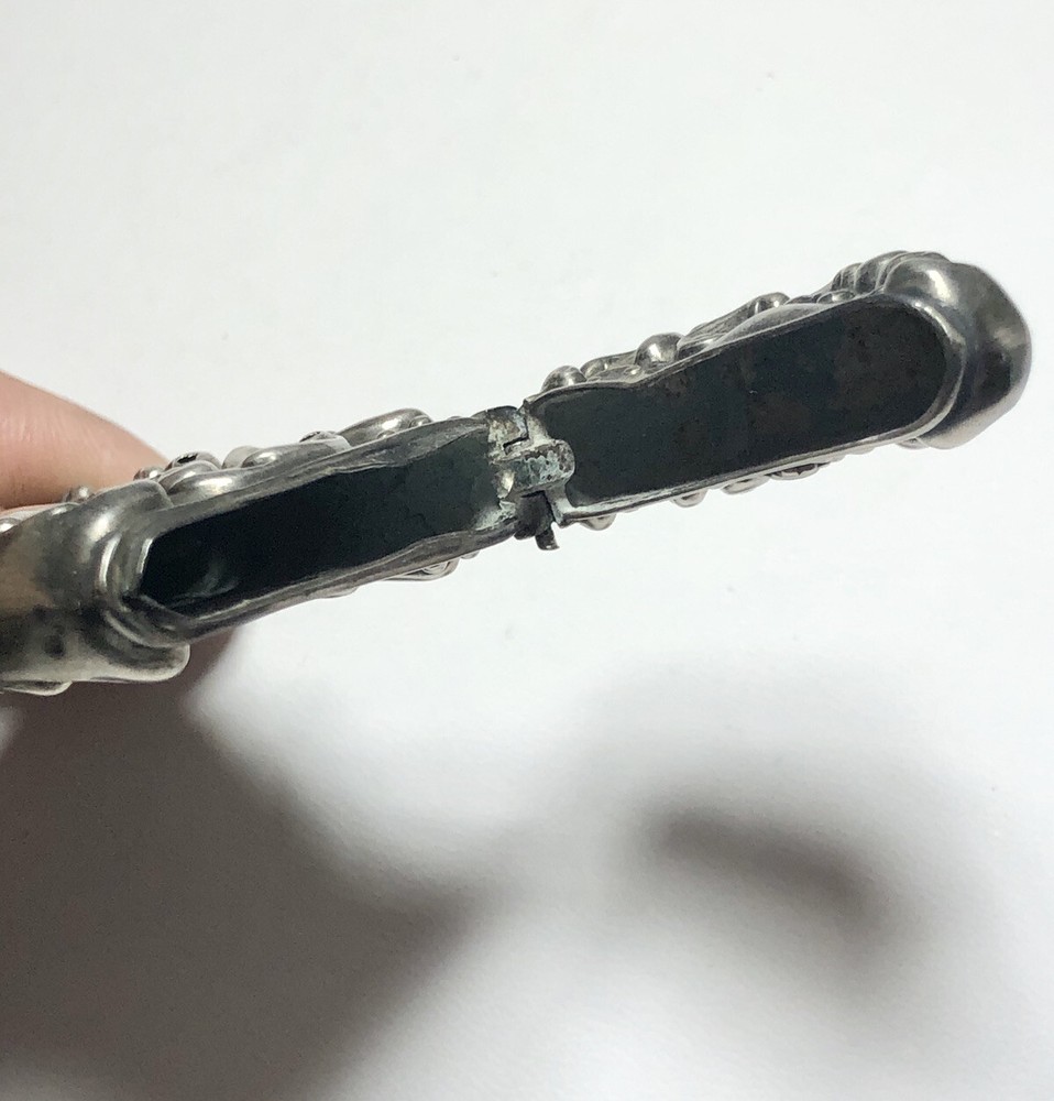 Match Safe Sterling Silver Victorian Antique Repousse Monogrammed