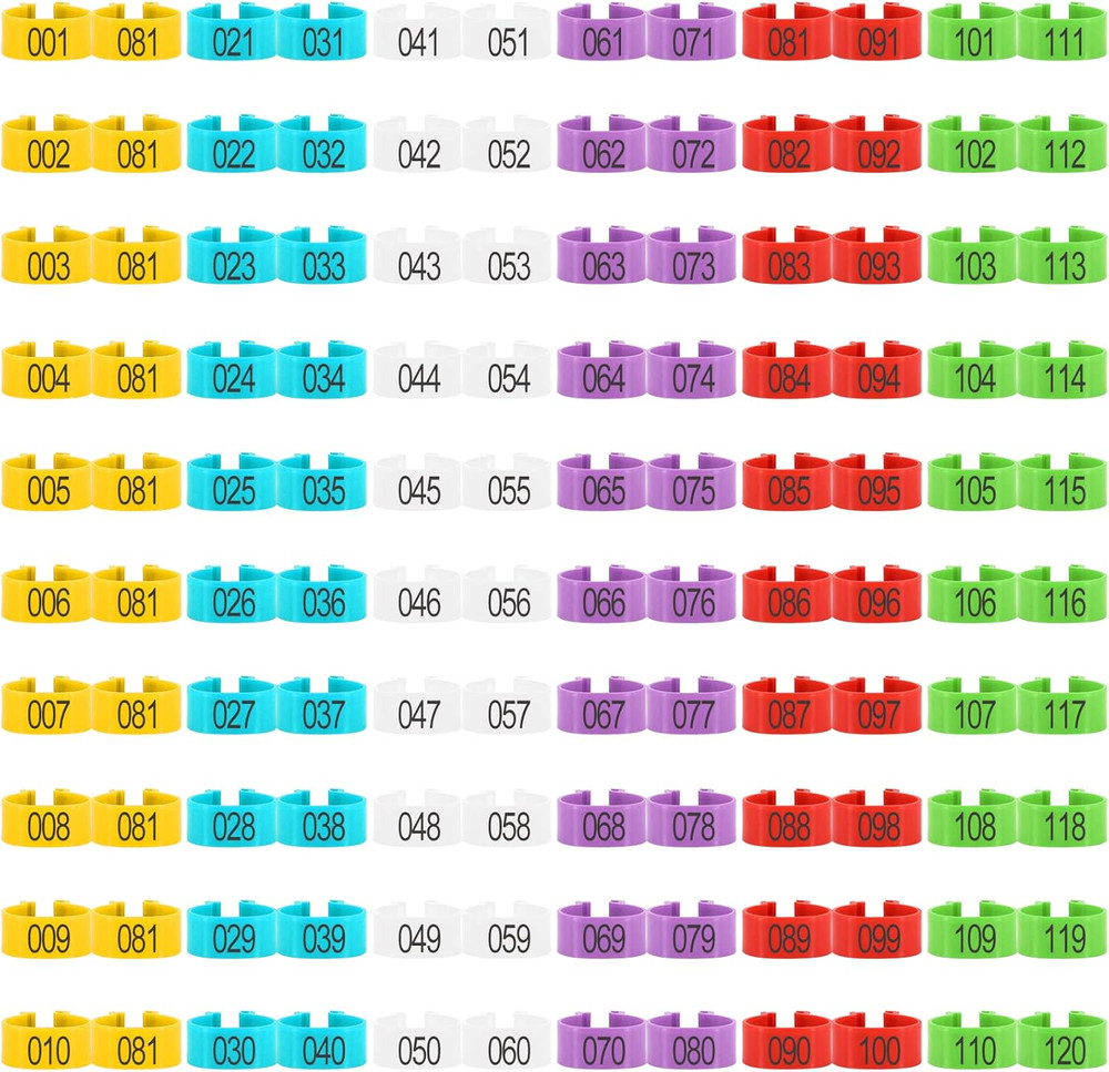 120 Pieces Multicolor Chicken Leg Bands for Poultry Identification
