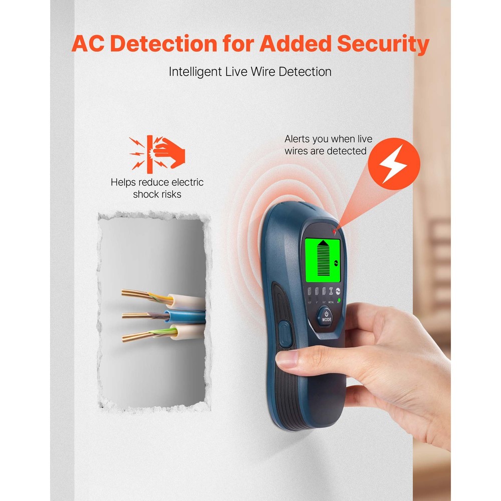 Uimoso 5-in-1 Electronic Wall Scanner with LCD Display for Stud Detection