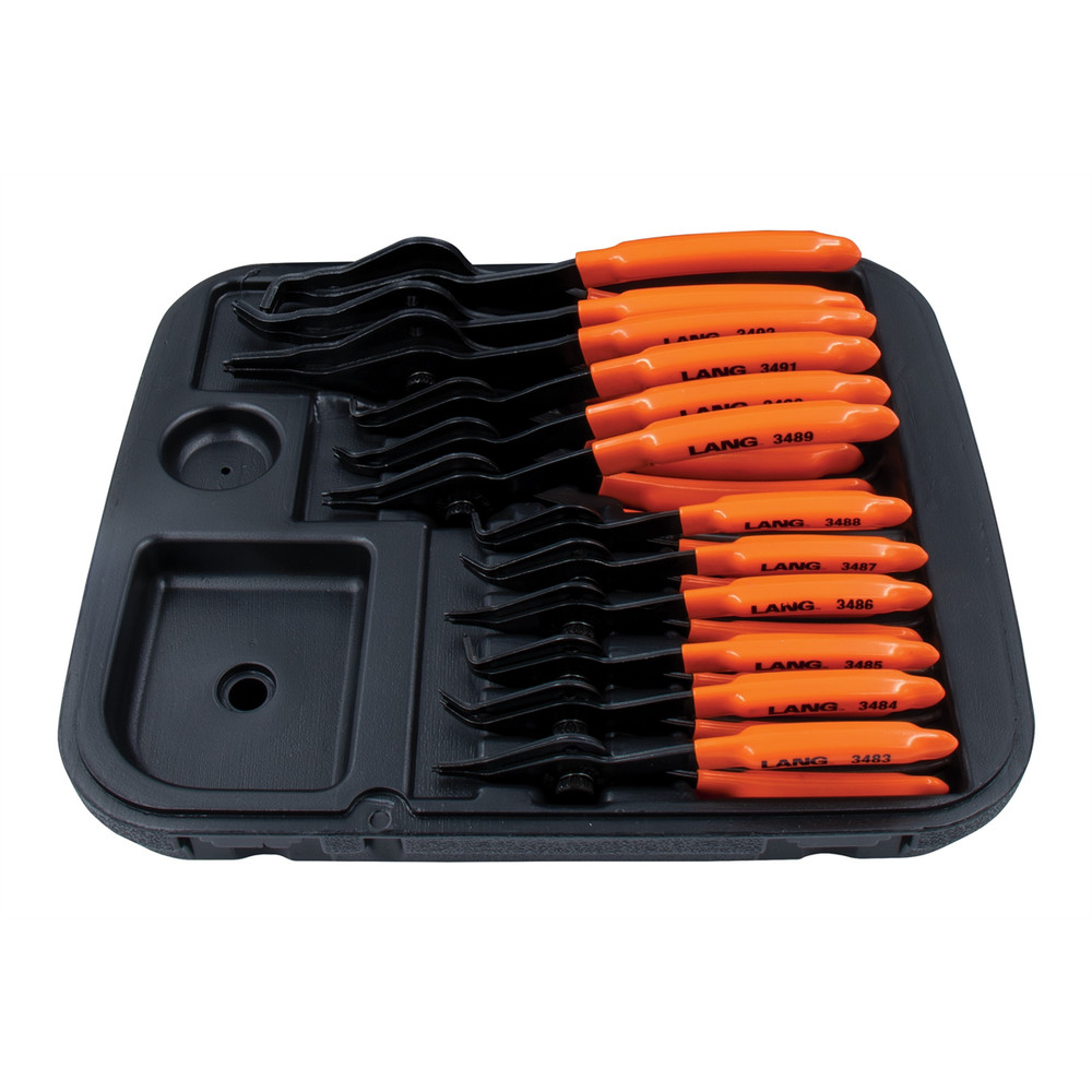 Lang Tools 3495 12 Piece Internal External Snap Ring Pliers Set