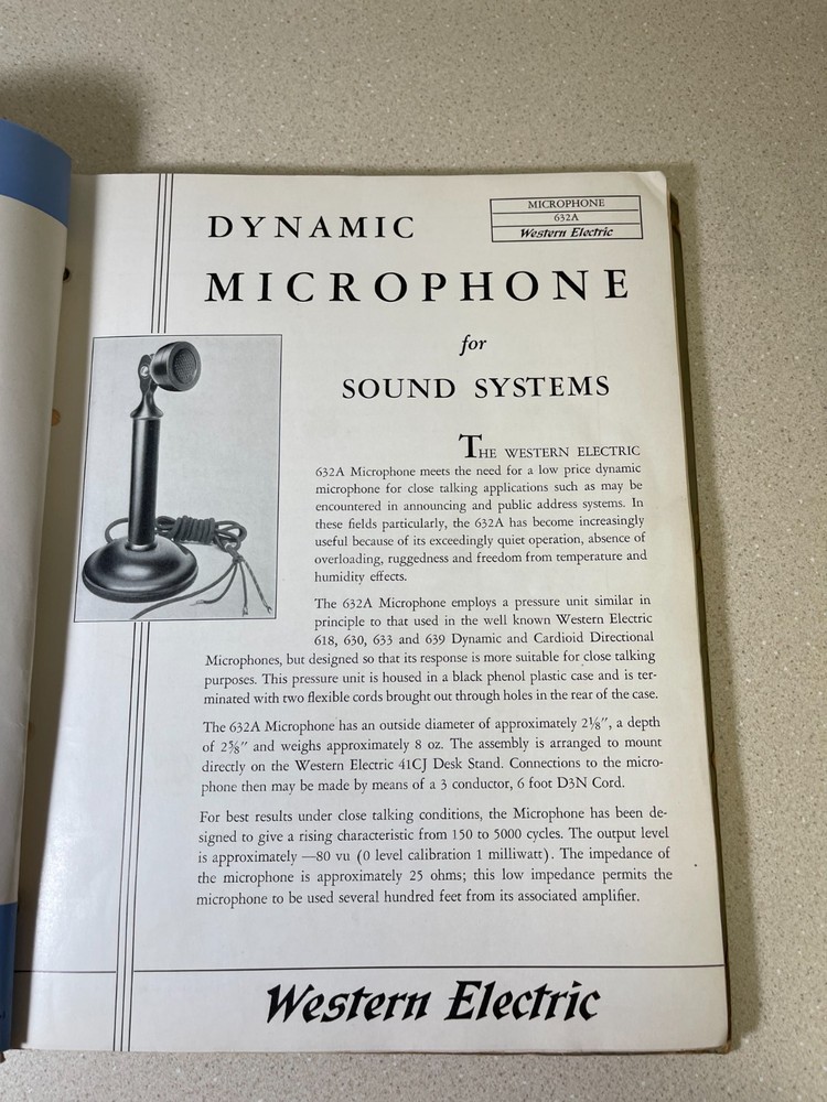 Western Electric Speech Input Equipment Catalgue