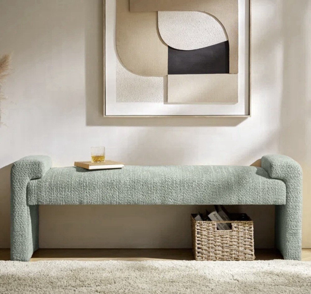 Arles is 58.5’’ W Modern Upholstered Accent Bench