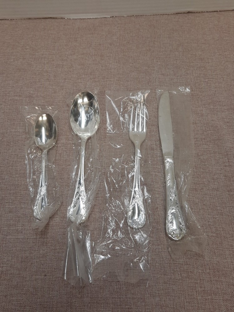 Stainless 4-Piece Place Flatware Setting Marly Pattern NEW SEALED