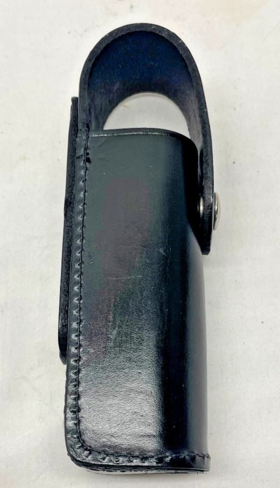 Stallion Leather Gear Plain Black MC4-1Mace Spray Holder Silver Snap
