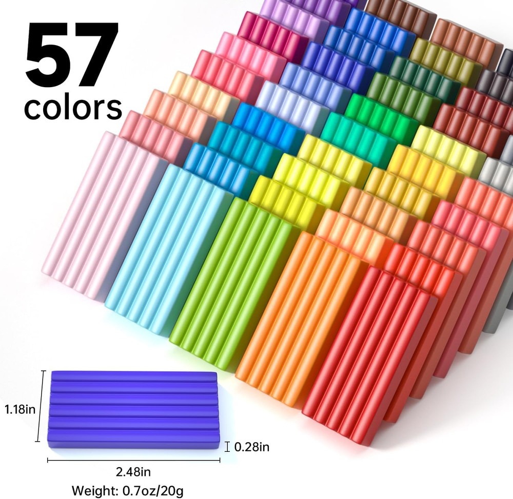57 Colors Polymer Clay Kit with Tools & Accessories