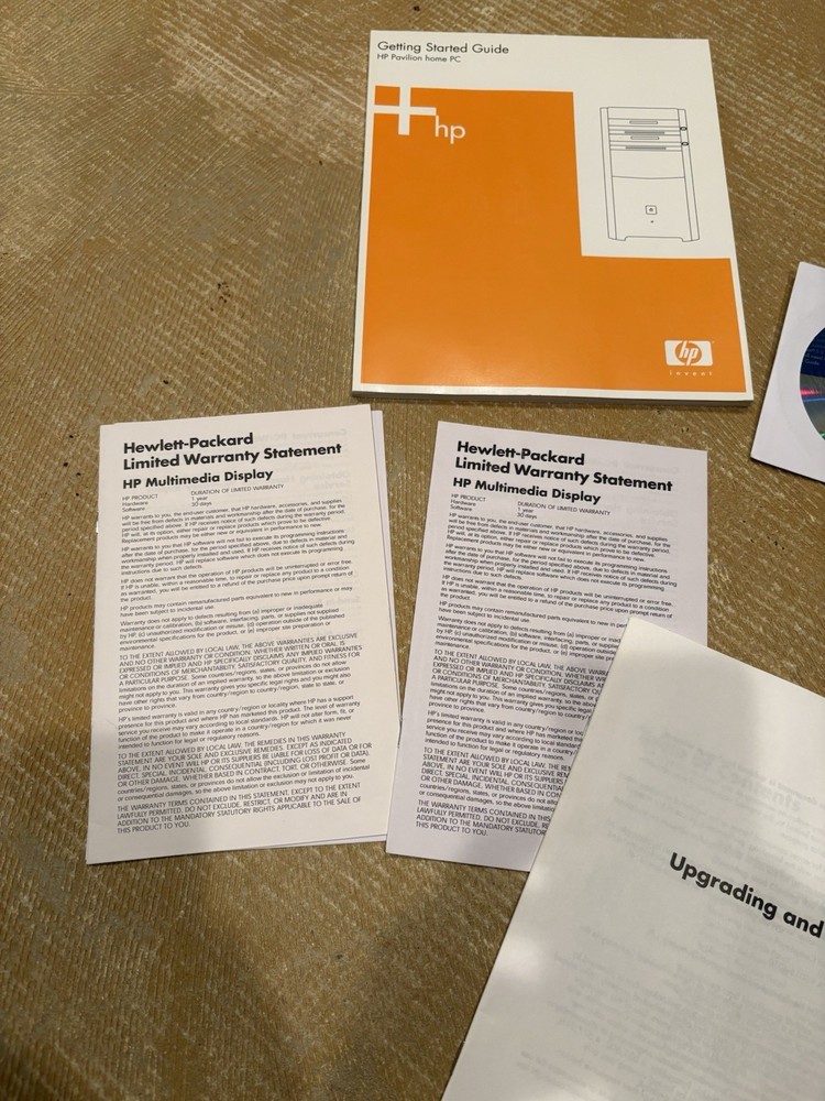 HP Pavilion Home PC Booklets Getting Started Guide Basics Vintage Disc, 2004