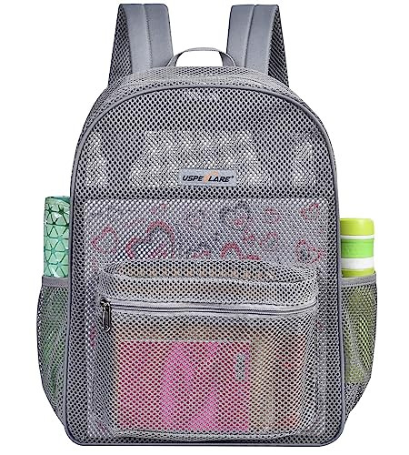 Heavy Duty Semi-Transparent Mesh Backpack，See Through College Student Backpack