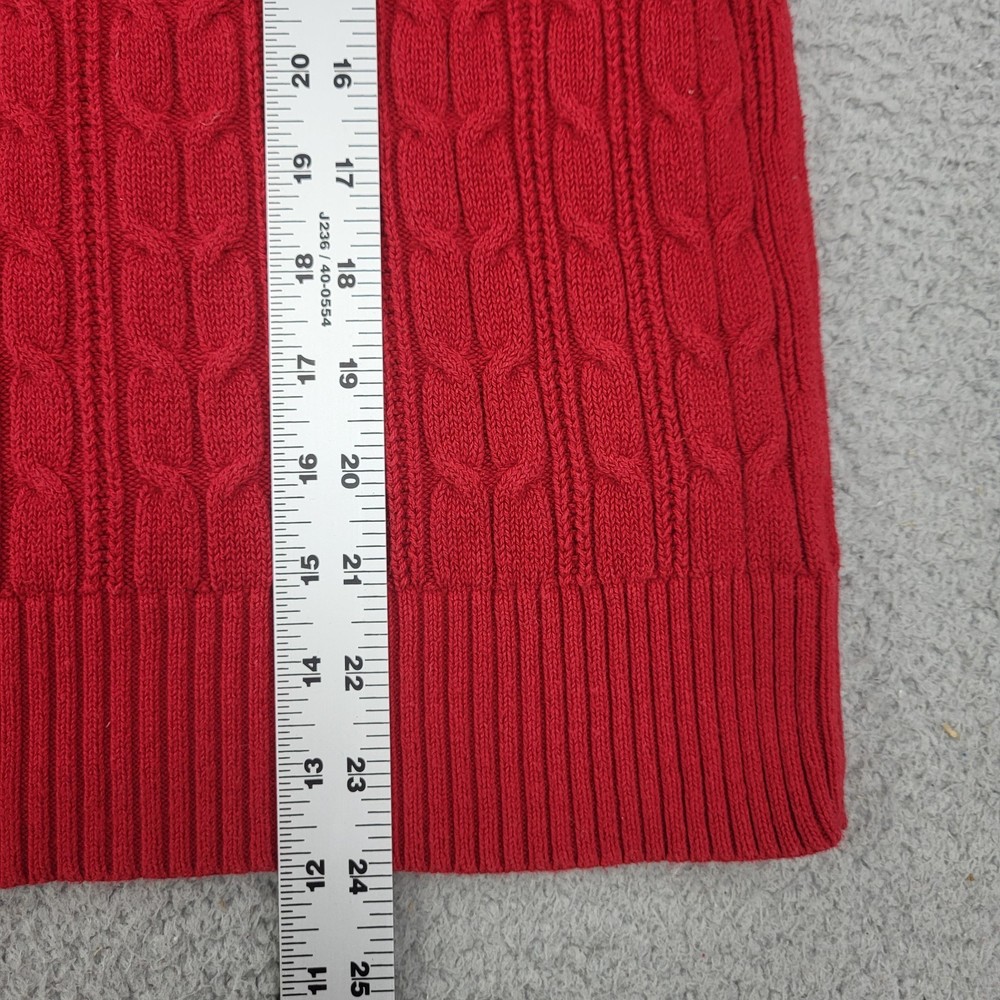 St. John's Bay Sweater Womens Medium Red Cable Knit Pullover