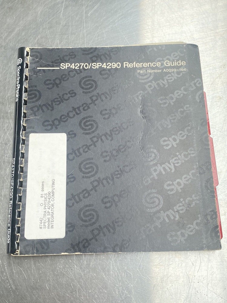 Spectra Physics SP 4270/4290 Integrator Computing - Users Manual / Book