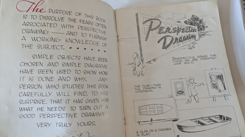 vintage art book perspective drawing
