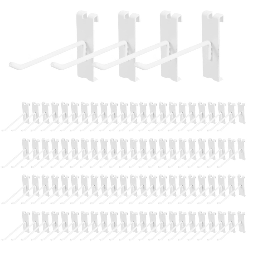 96 PCS Heavy Duty 6 Inch Gridwall Grid Panel Hooks White Retail Display