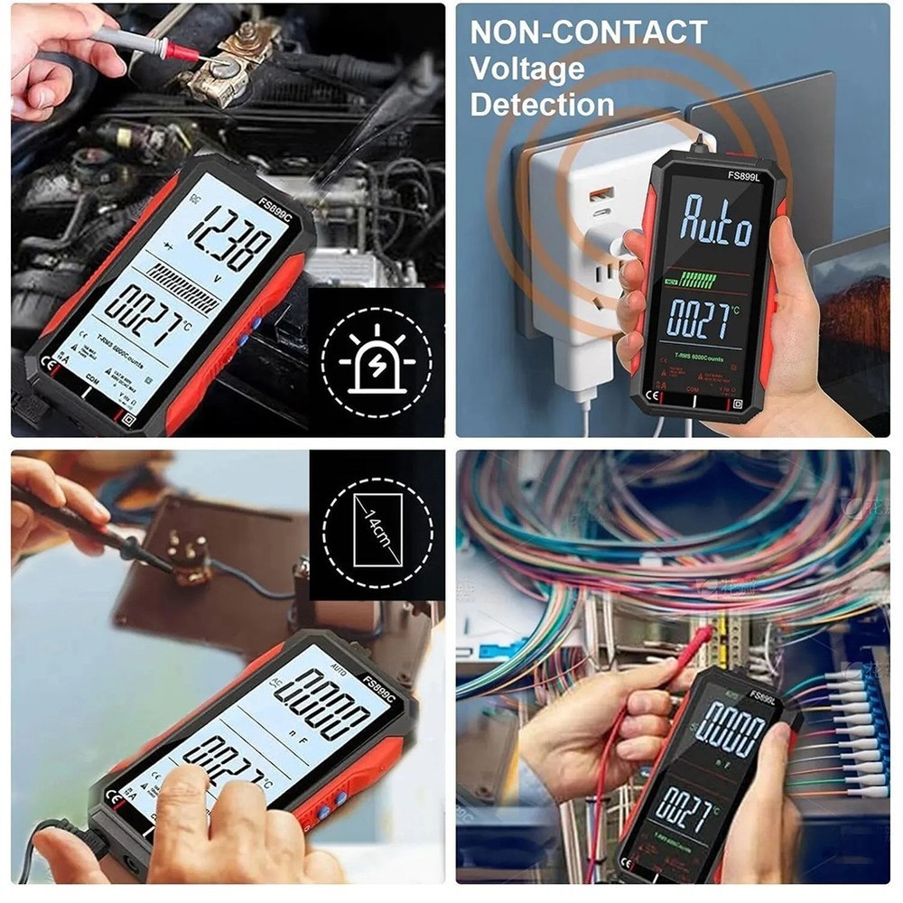 FS899L 6000-Count Multimeter USB Rechargeable Compact Smartphone Style