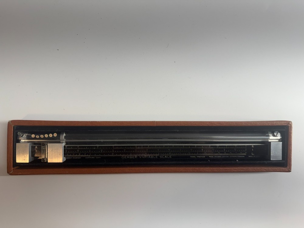 VTG Gerber Variable Scale TP007100B Engineering Slide Rule & Leather Case READ