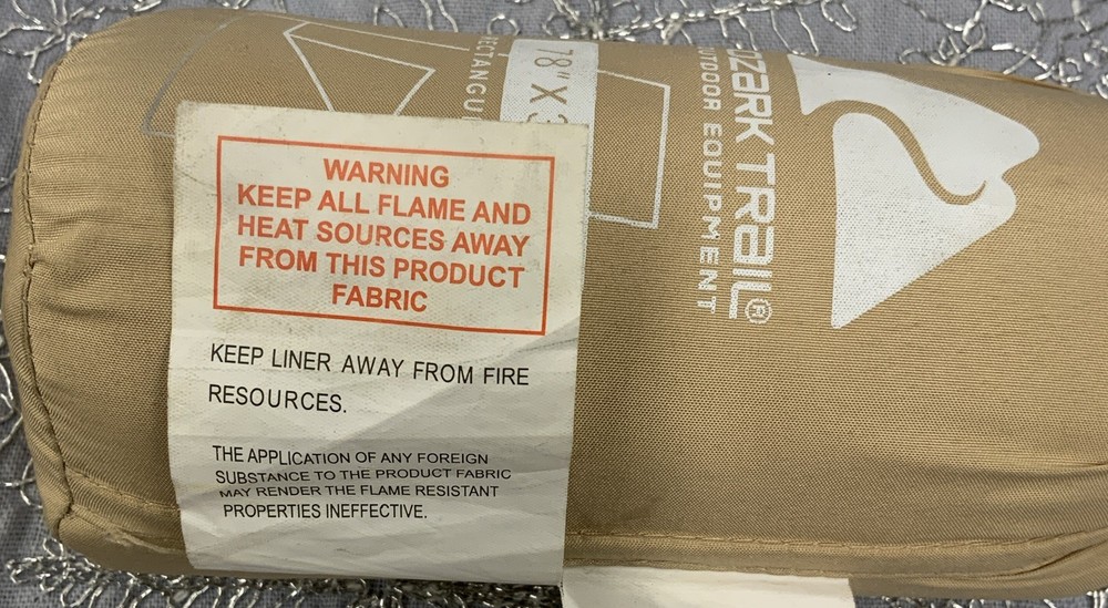 Ozark Trail Rectangular Liner Sheet BEIGE Camping Sleeping Bag 78x33.5" NEW