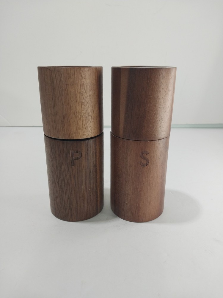 Salt Pepper Grinders Wood Two Piece