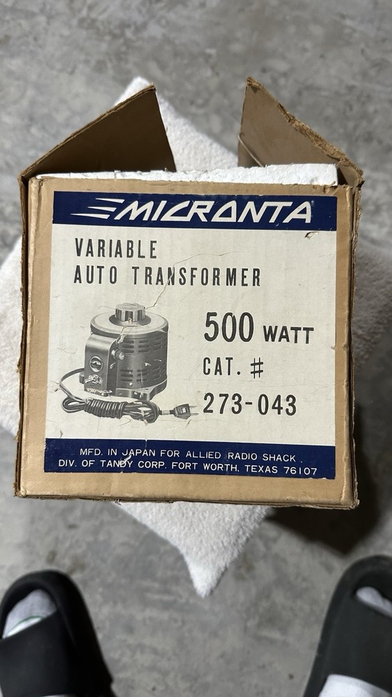 Microns Variable Auto Transformer Cat#273-043