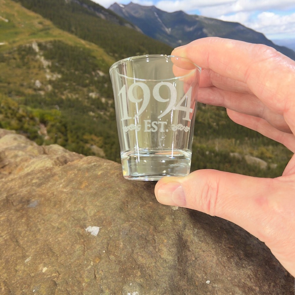 2oz Est 1994 shot glass