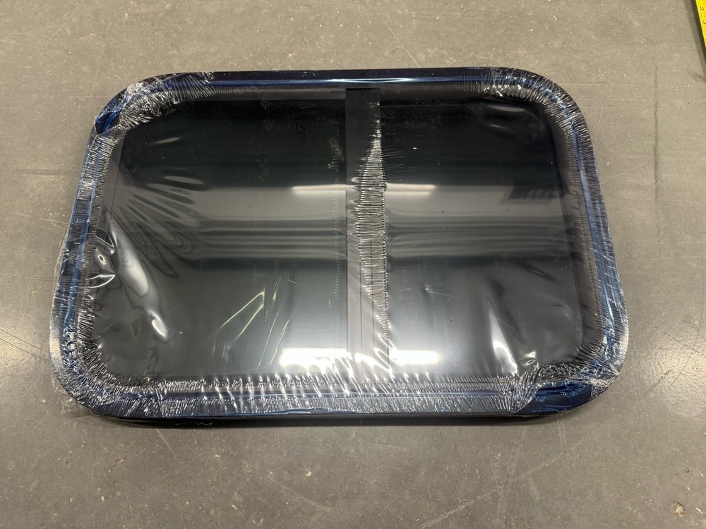 22" x 15" RV Exit Window Camper Push Out Emergency Window w/ Trim & Screen Black