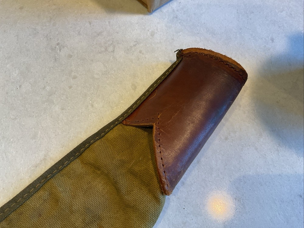 Vintage leather and canvas rifle case