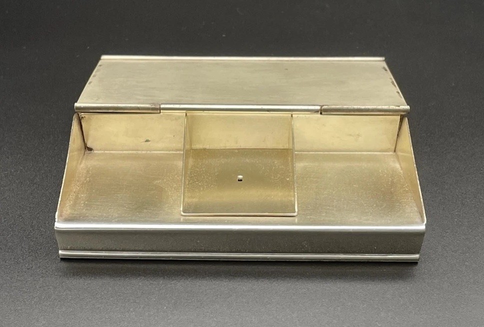 Napier Sterling Silver Triple Compartment Stamp Box No Monogram