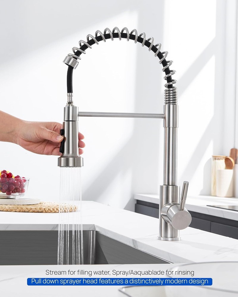 J-HVA Pull Down Kitchen Faucet Sprayer Head Replacement Part, 3 Function Pull Ou