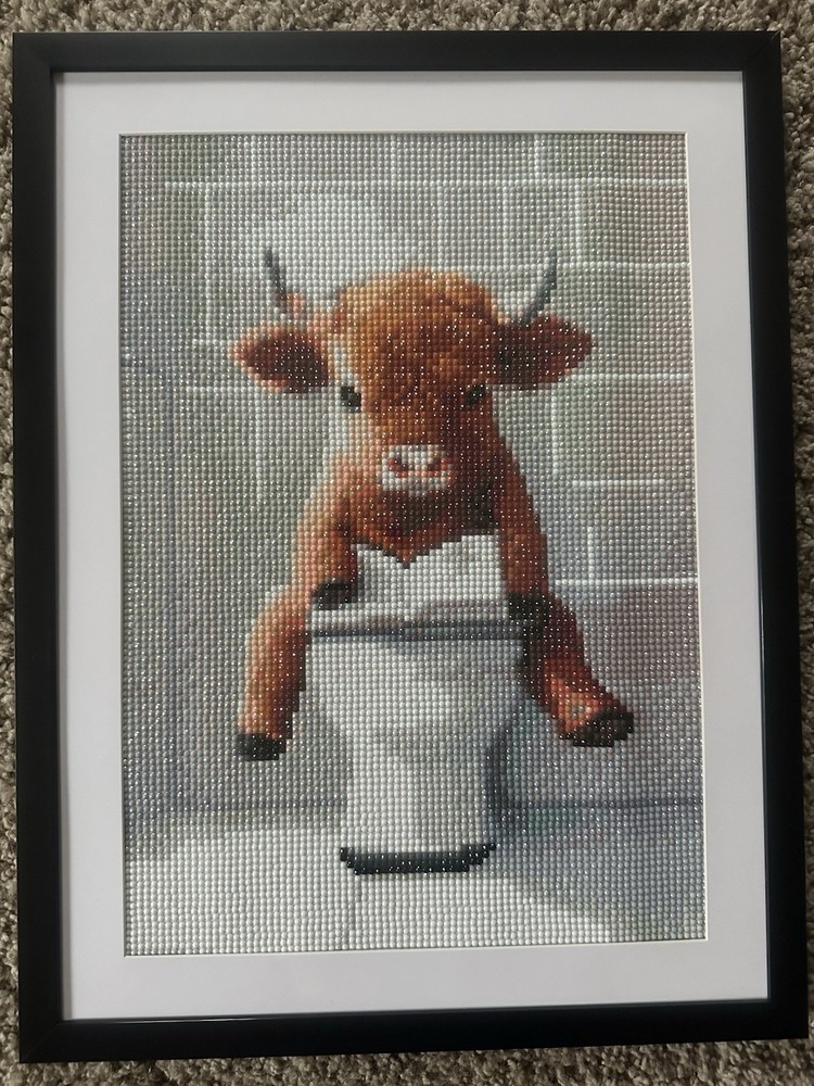 Completed Diamond Art Bathroom Wall Decor