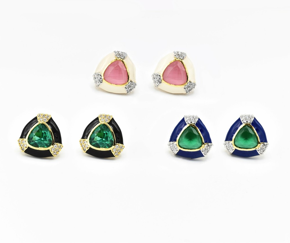 Enamel Stone Studs