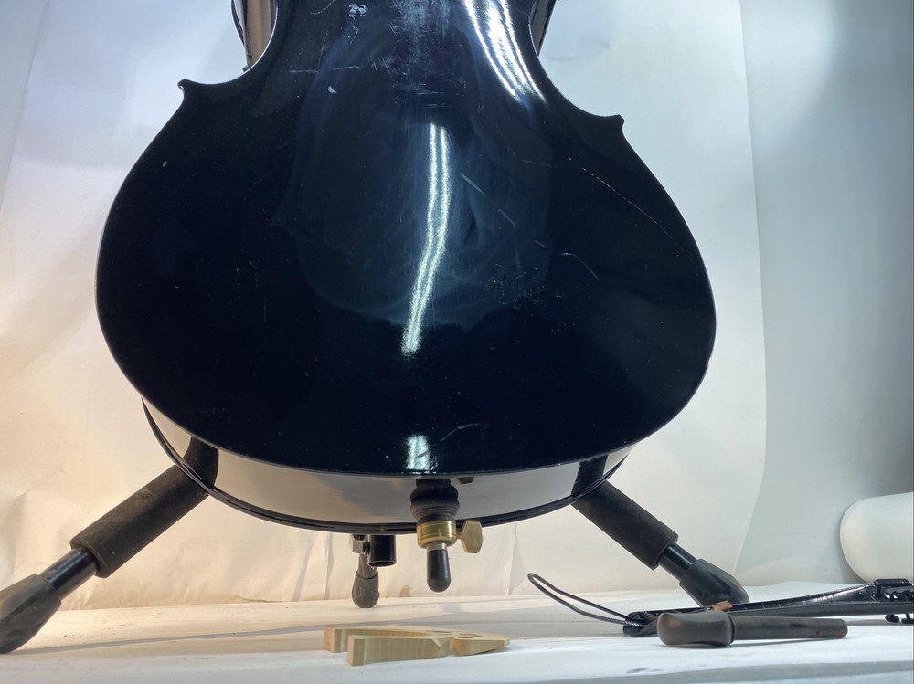 Cecilio CCO-BLACK Black 1/2 Cello NEEDS WORK READ MISSING PEGS