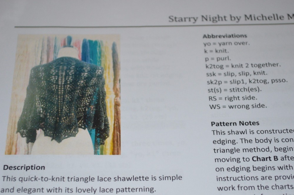 Starry Night Shawl Knitting Pattern by Michelle Miller