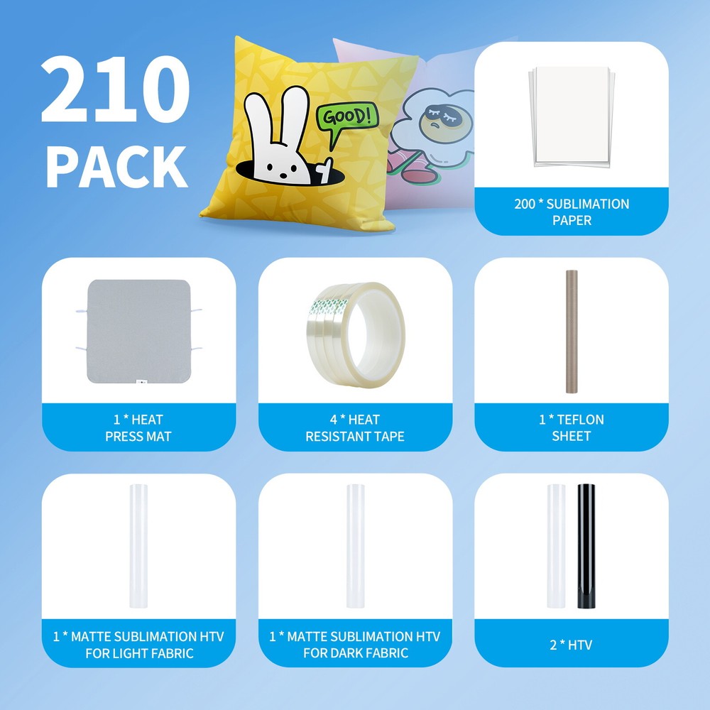 HTVRONT Heat Press Machine Bundle Digital Transfer T-Shirt Sublimation Automatic