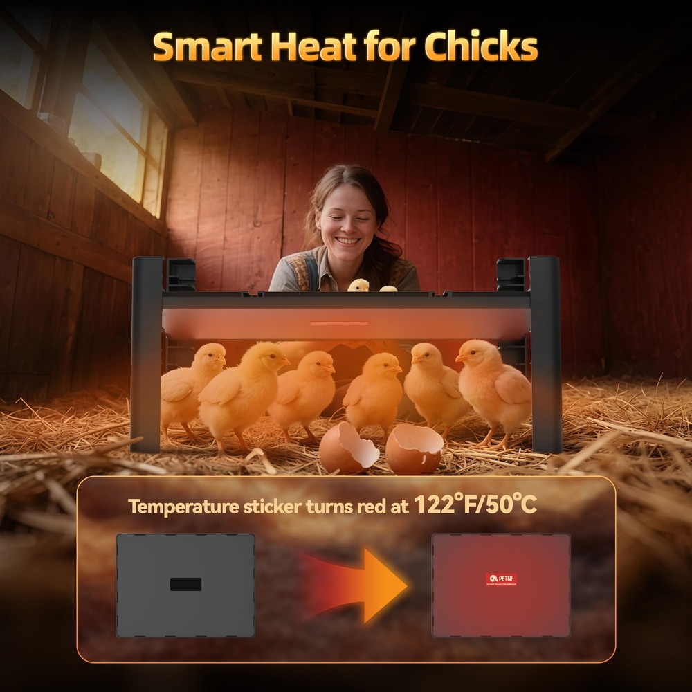 Brooder Plate for Chicks Adjustable 95–167℉ Temperature Height Adjustable