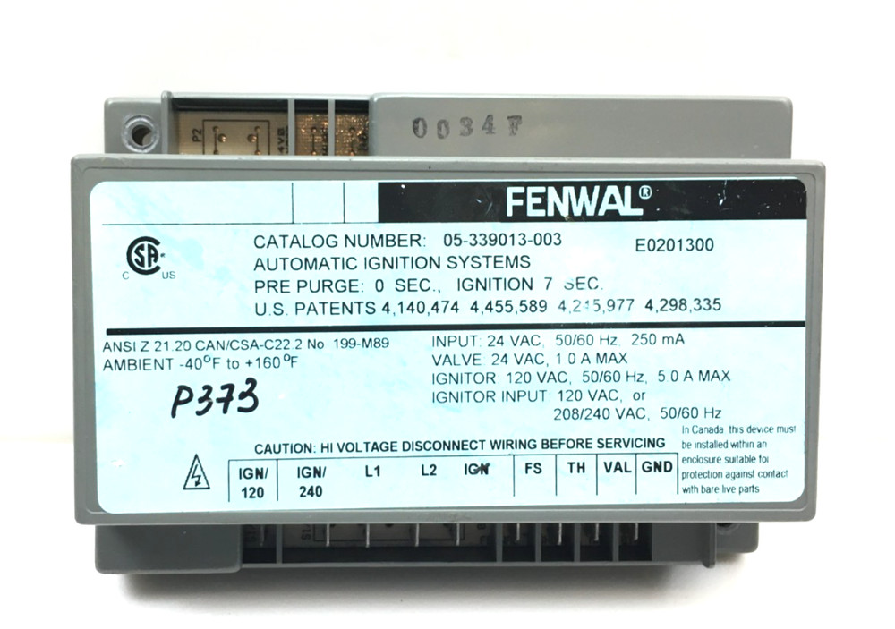 FENWAL 05-339013-003 Automatic Ignition Control Module used used #P373