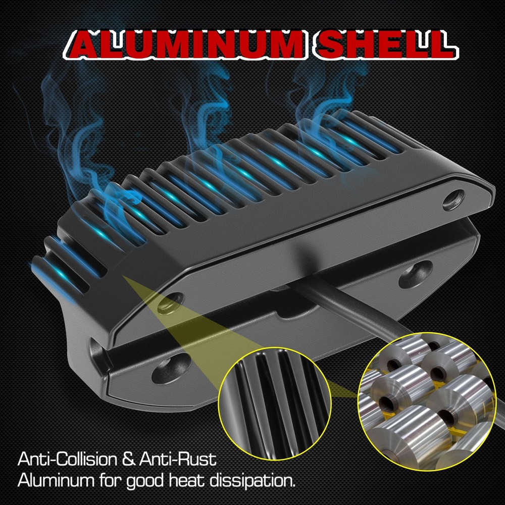 Black LED RV Exterior Porch Utility Light 12V Camper Lamp 6000K For Trailer Boat