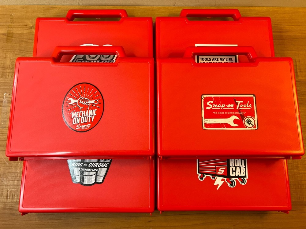 Red Plastic Tool Boxes 9”x8” - Snap-on Logo - 6 Different Styles - USA