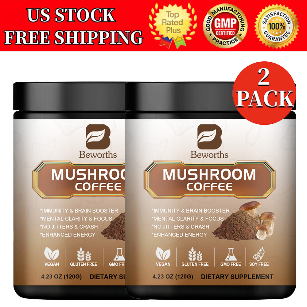 2-Pack Mushroom Coffee with Lion's Mane & Chaga – Brain, Focus & Immune Support