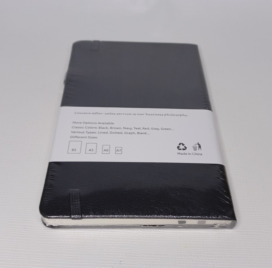 Black Faux Leather Lined Notebook Journal 156 Numbered Pages