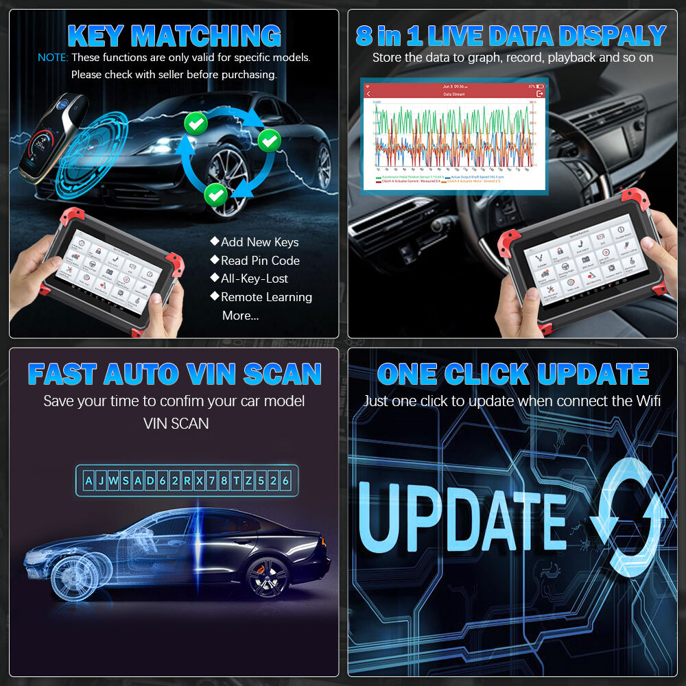 XTOOL D7 Auto Bidirectional Scanner Full System Diagnostic Key Pr0gramming Tool